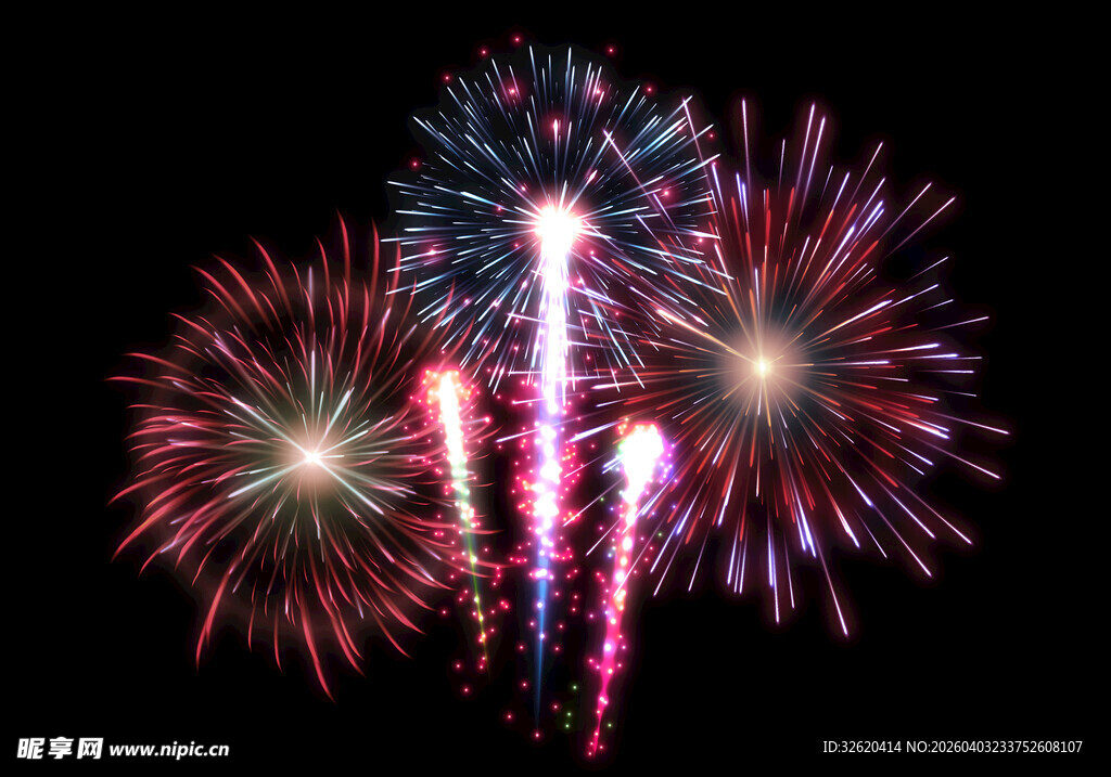 绚丽烟花绽放夜空