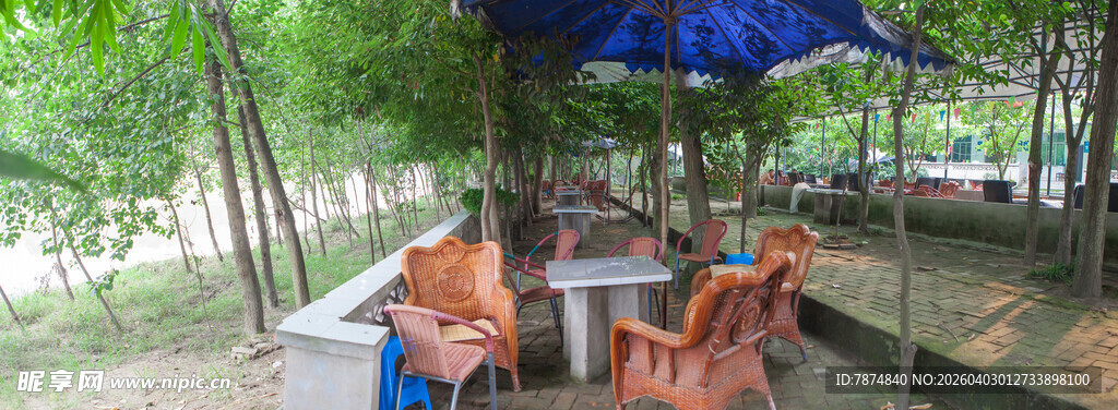 户外休闲桌椅场景