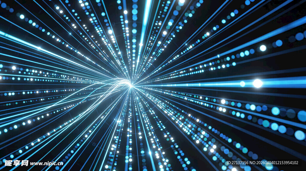 科技感蓝光放射状背景图
