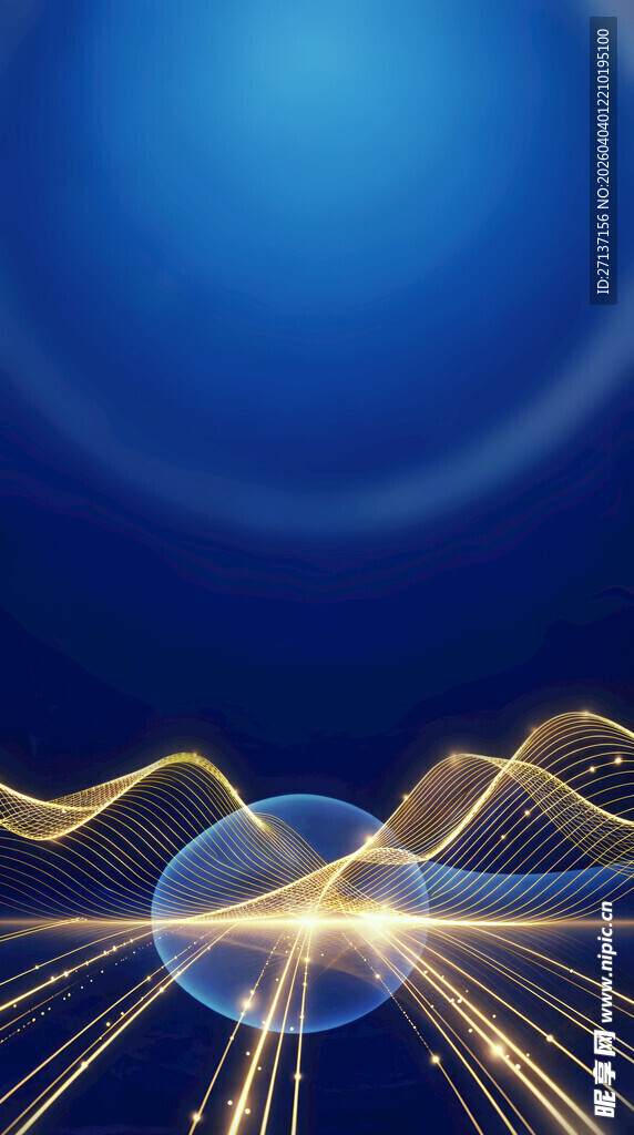 蓝色炫光动感线条背景图