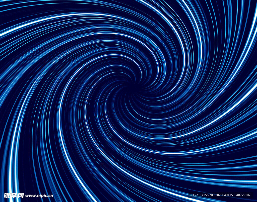 蓝色螺旋线条抽象背景图