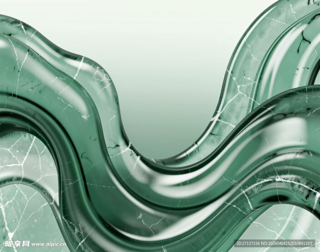 流动的青绿色液态金属