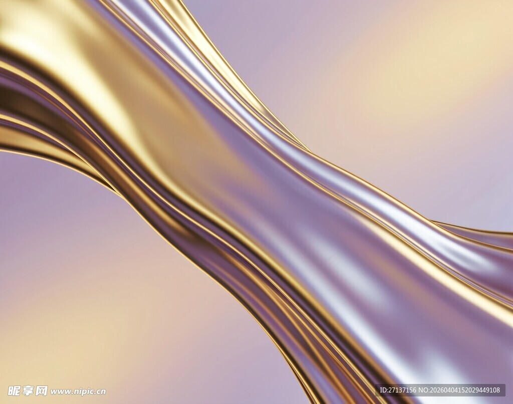 流动金属质感的绚丽线条