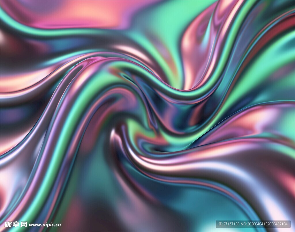 炫彩流动金属质感图案