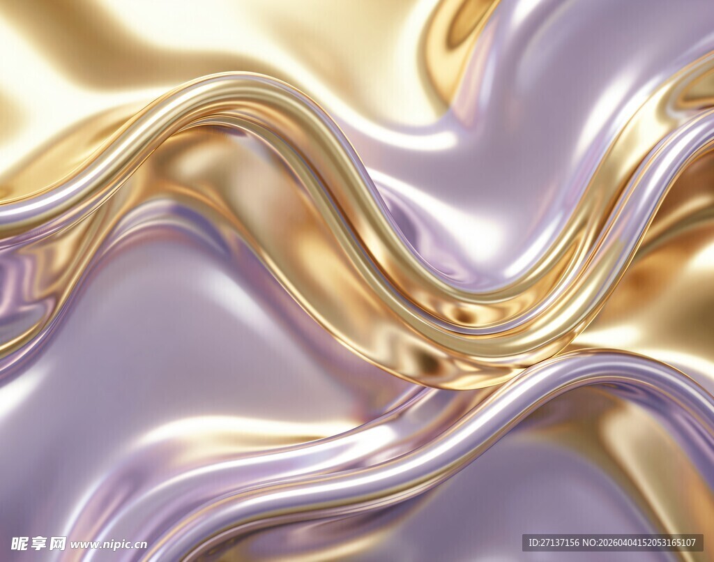 梦幻金银流体波纹图案