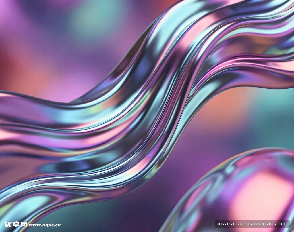炫彩流动金属波纹图案