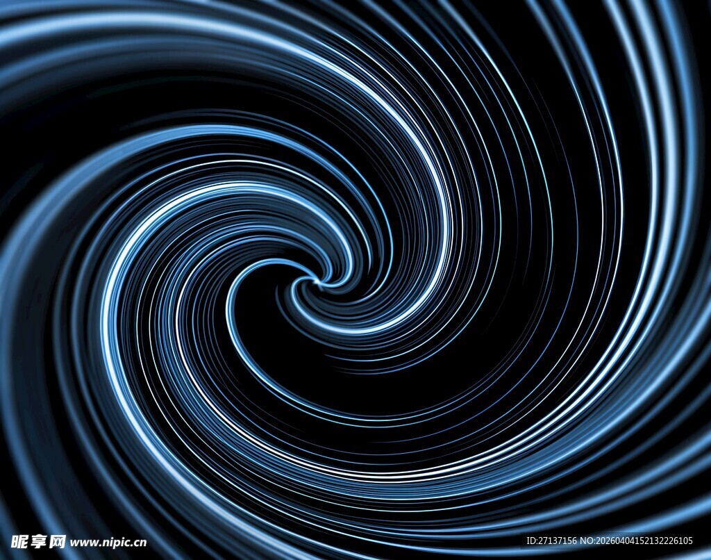 蓝色螺旋线条抽象图案