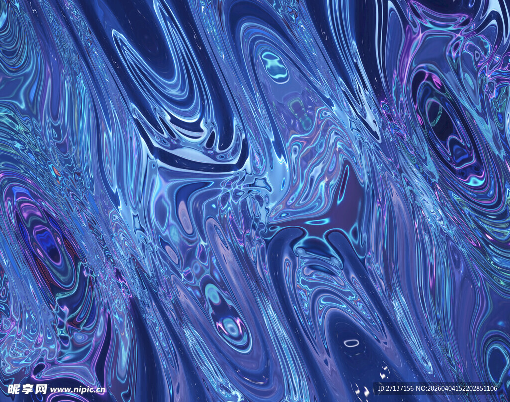 梦幻蓝紫色抽象流体图案