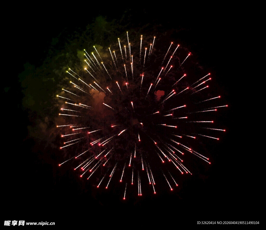 夜空中绽放的绚丽烟花