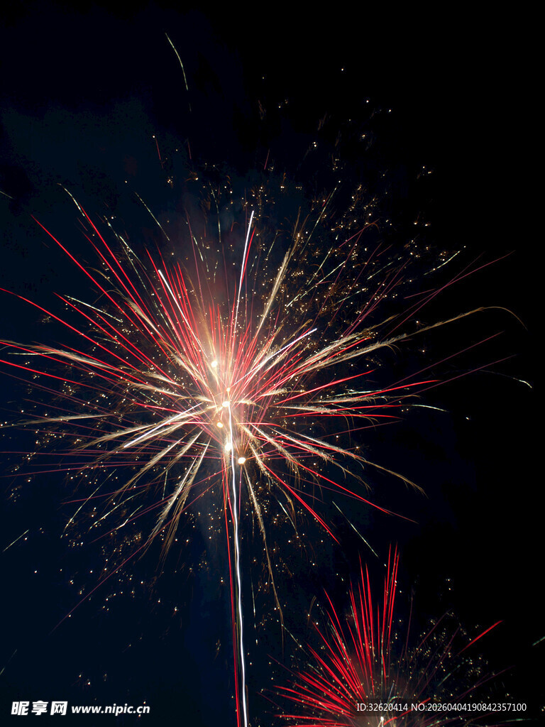夜空中绚烂的烟花绽放