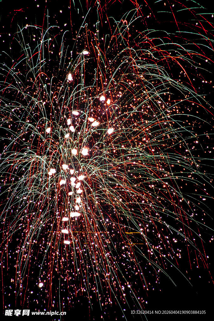 绚丽烟花绽放夜空