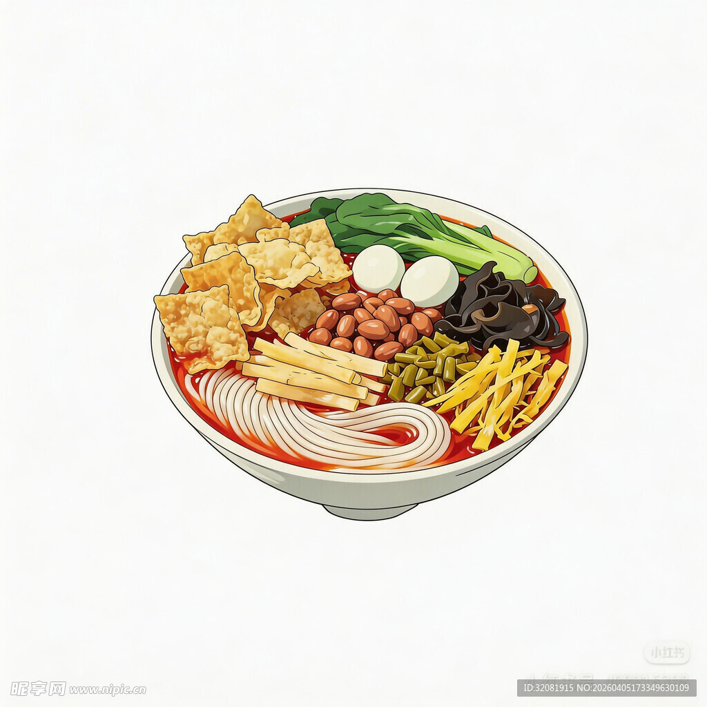 宫崎骏日本漫画风格螺蛳粉插画