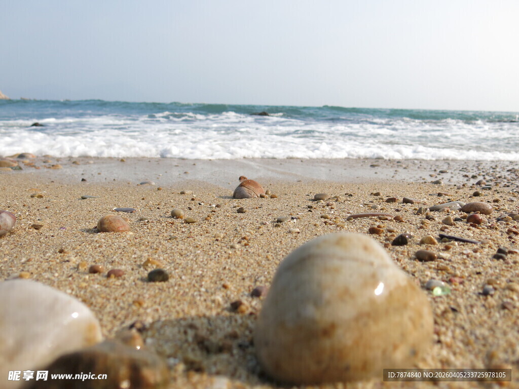 沙滩上的圆润石头