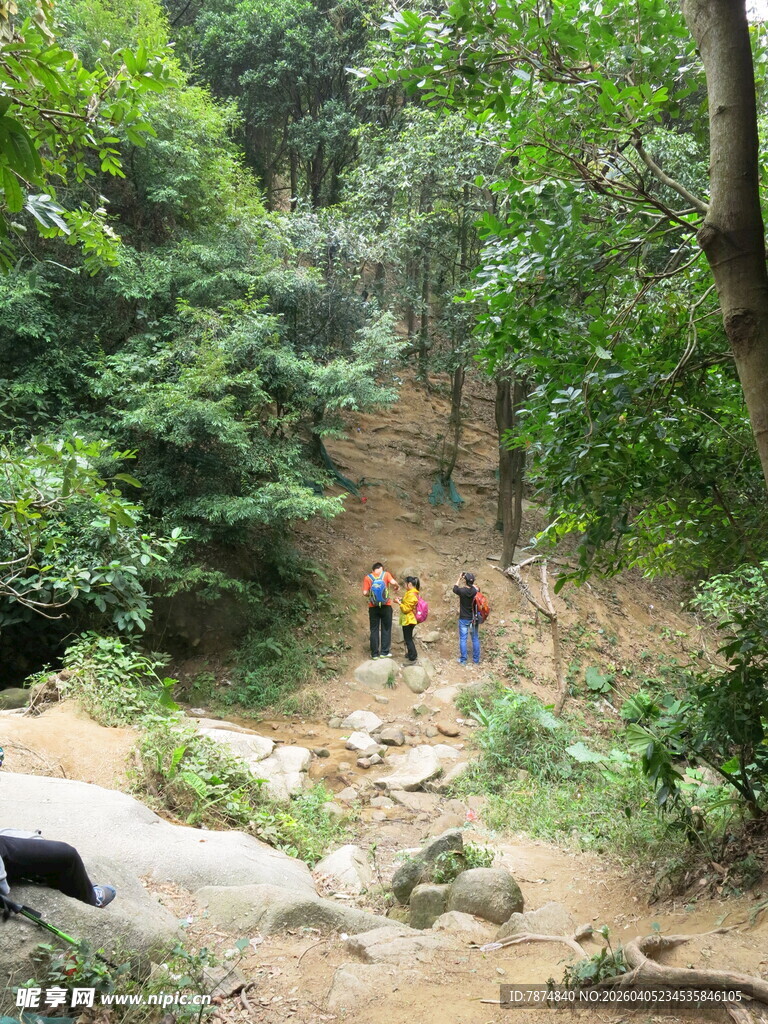 山林间的徒步者