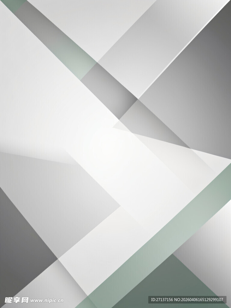 几何抽象风灰白绿背景图