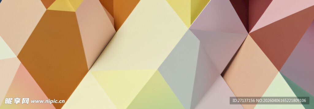 多彩几何拼接抽象背景图