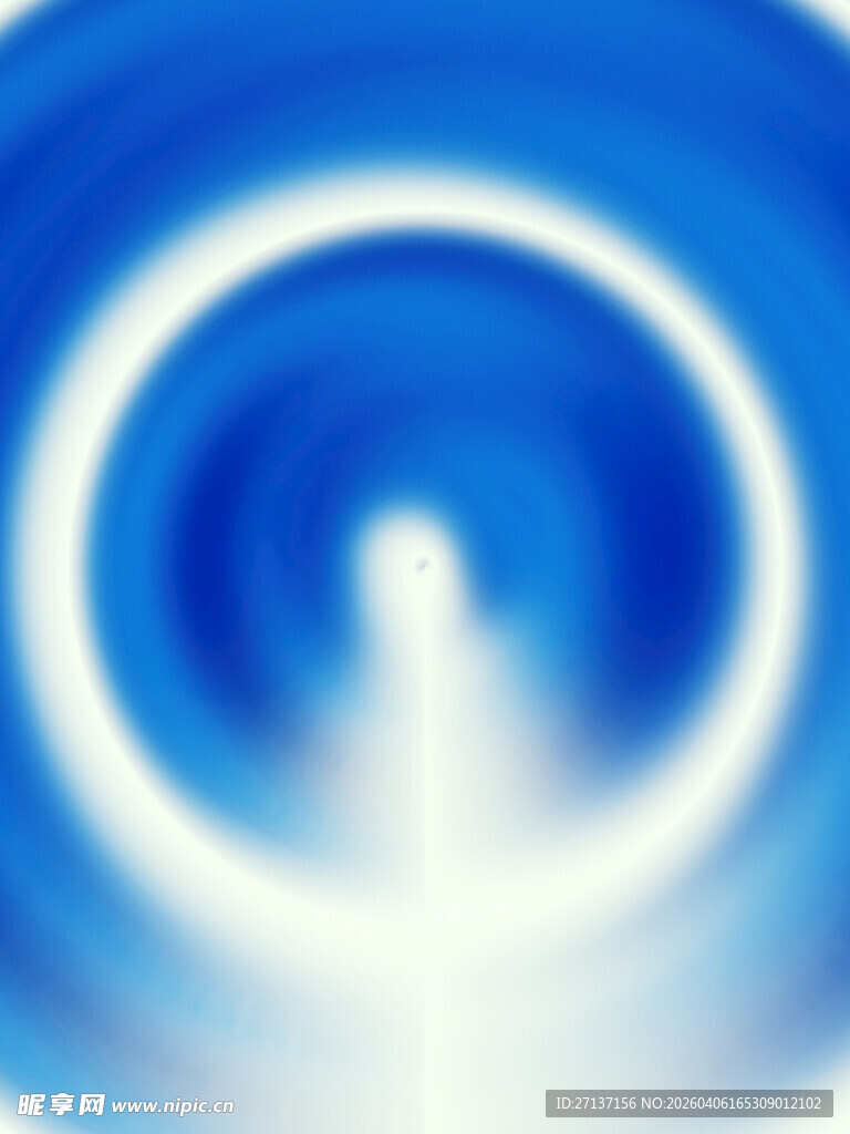 蓝色光晕中的神秘轮廓