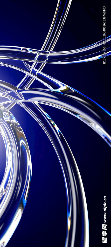 蓝色线条交织抽象图案