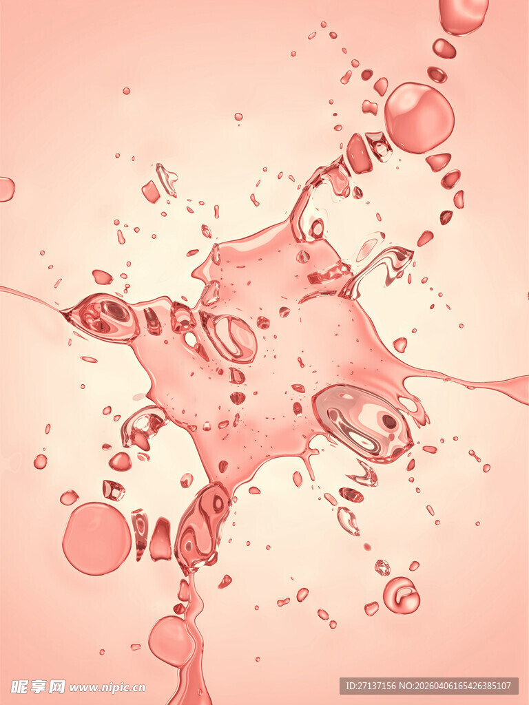 粉色液体飞溅艺术画面