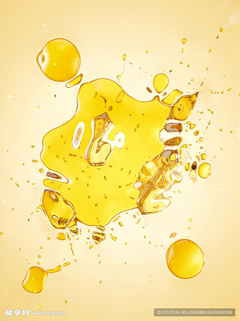 金色液体飞溅创意画面