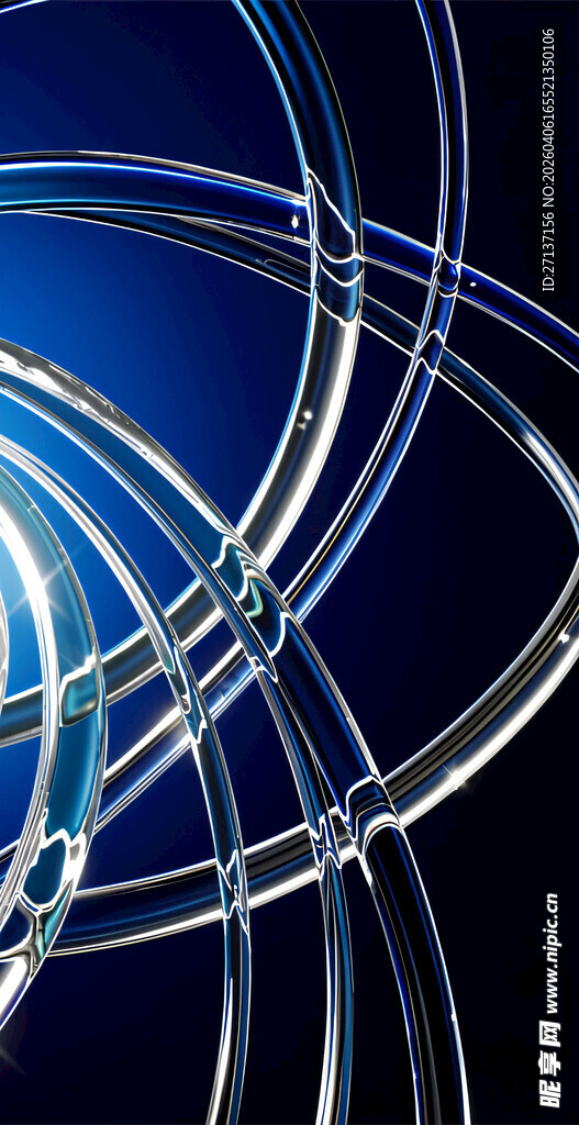 蓝色炫彩环形抽象图案