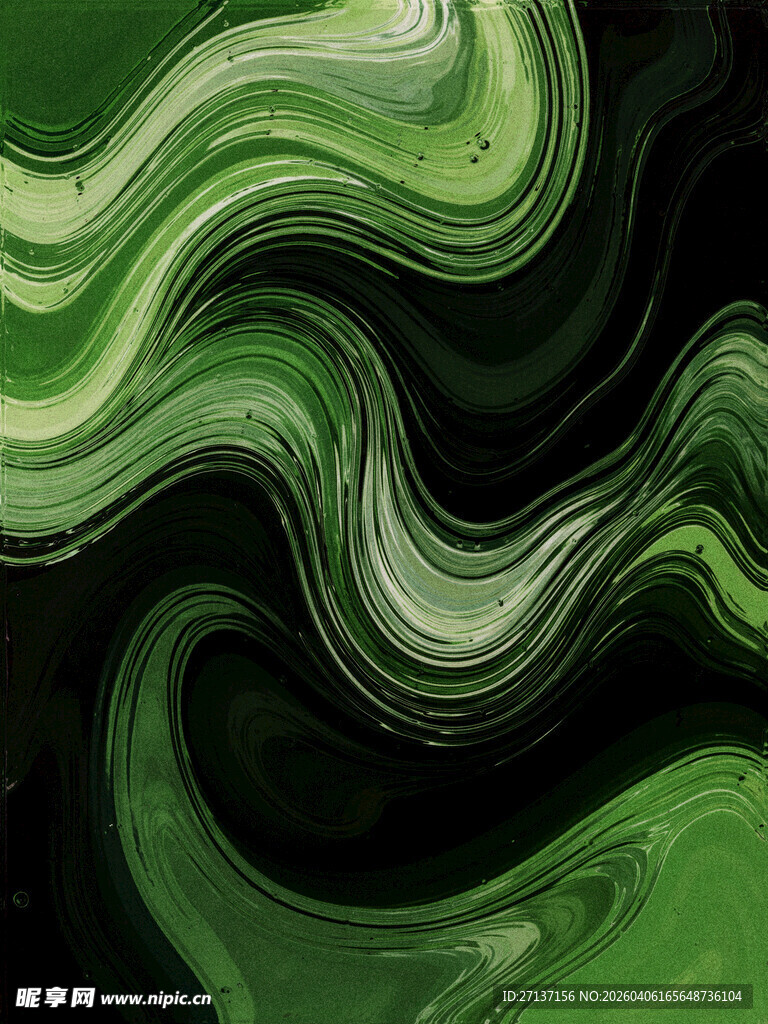 绿色流体艺术抽象图案