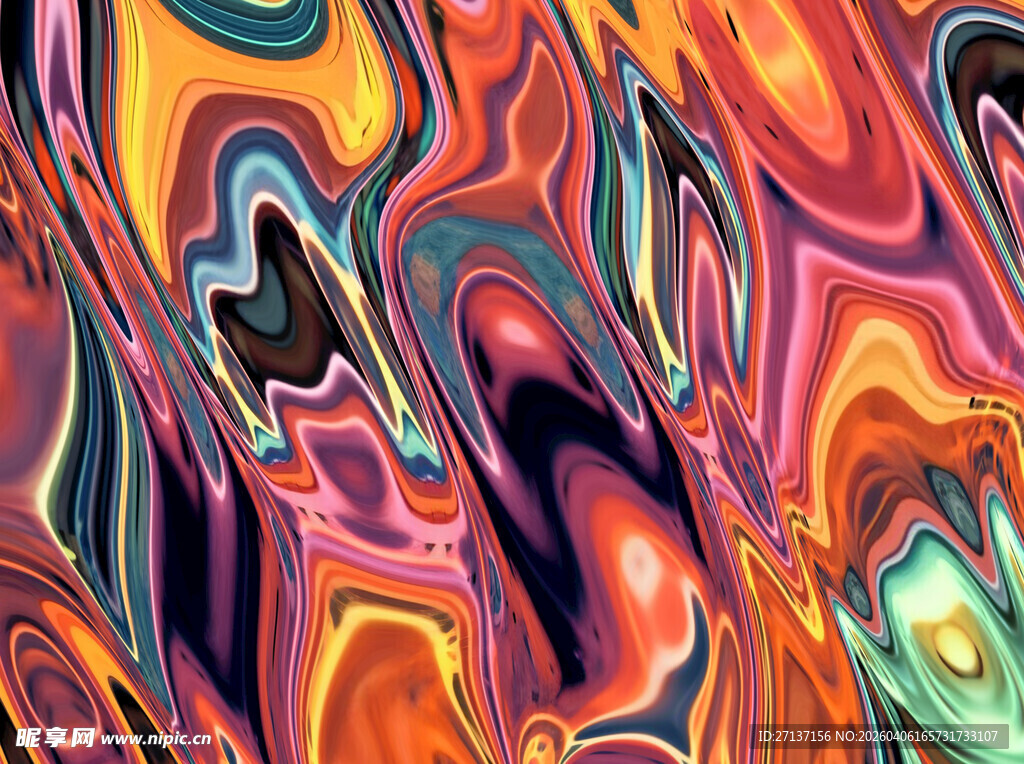 绚丽多彩抽象流体图案