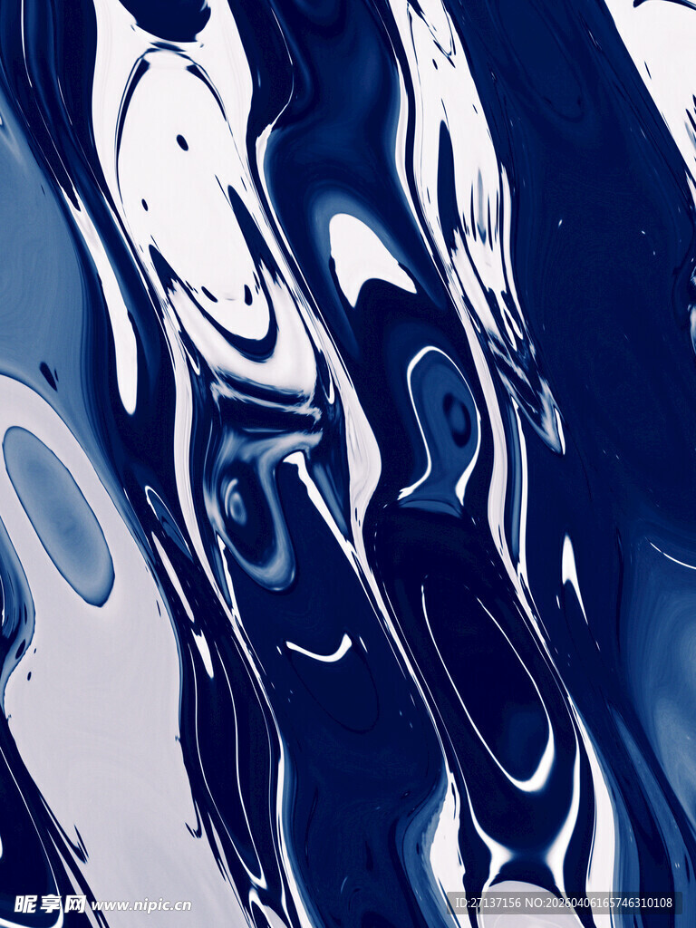 蓝白流动抽象纹理图案