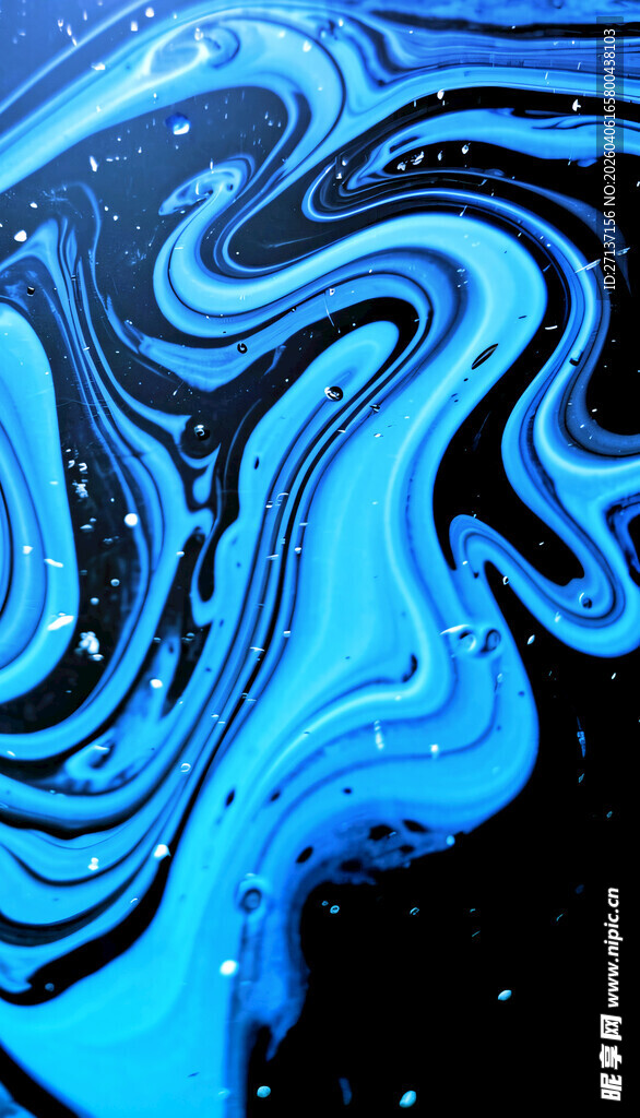 蓝色流体艺术纹理图案
