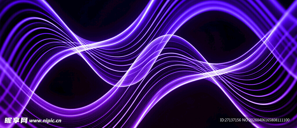 紫色动感光波线条图案