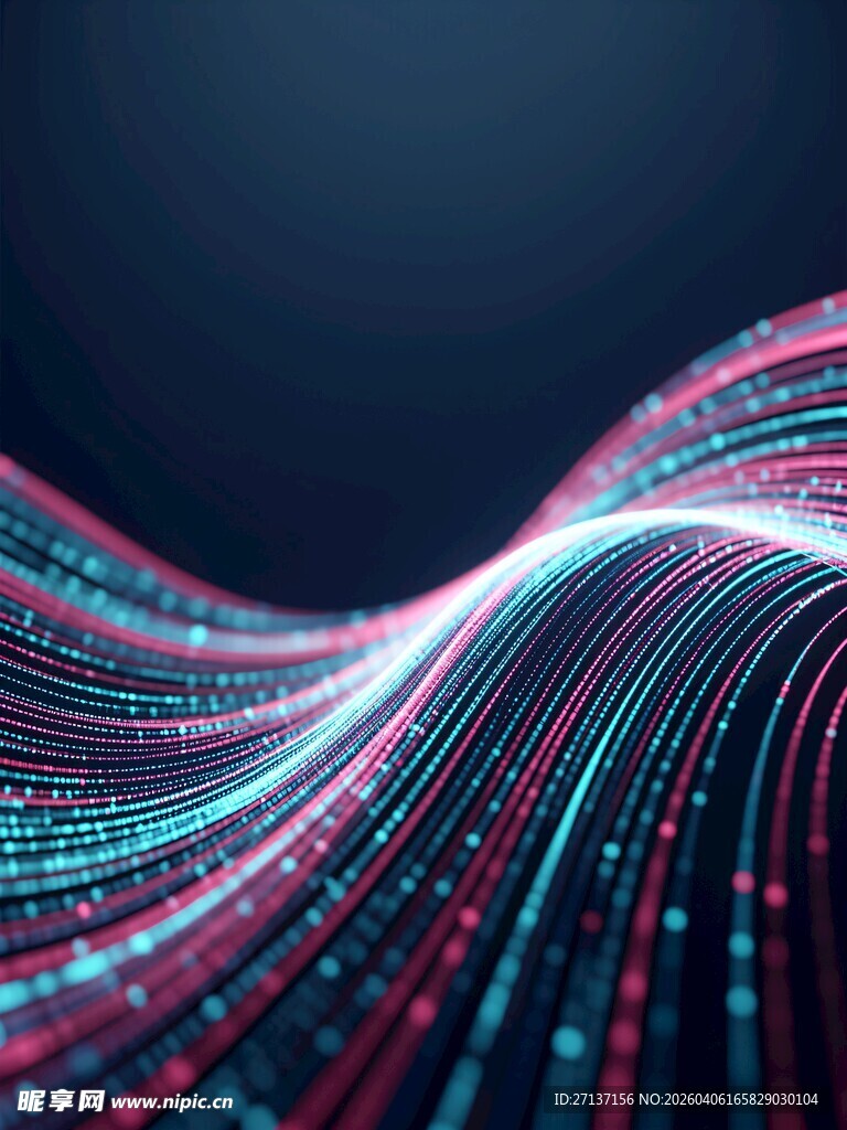 科技感数据波动线条图景