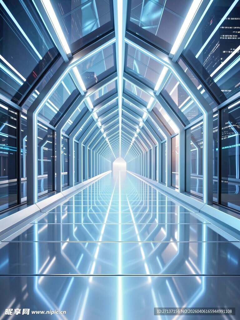未来感科技隧道空间场景