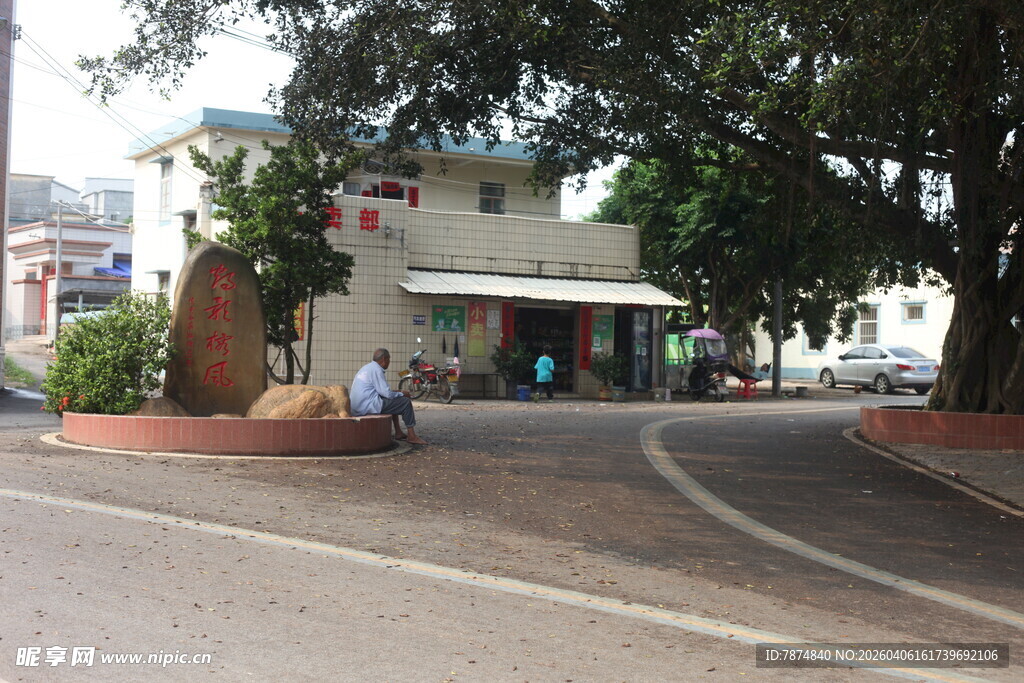 湛江街道旁的建筑与树木景观