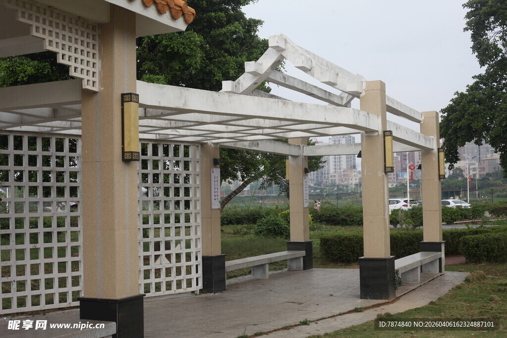 湛江户外木质花架景观