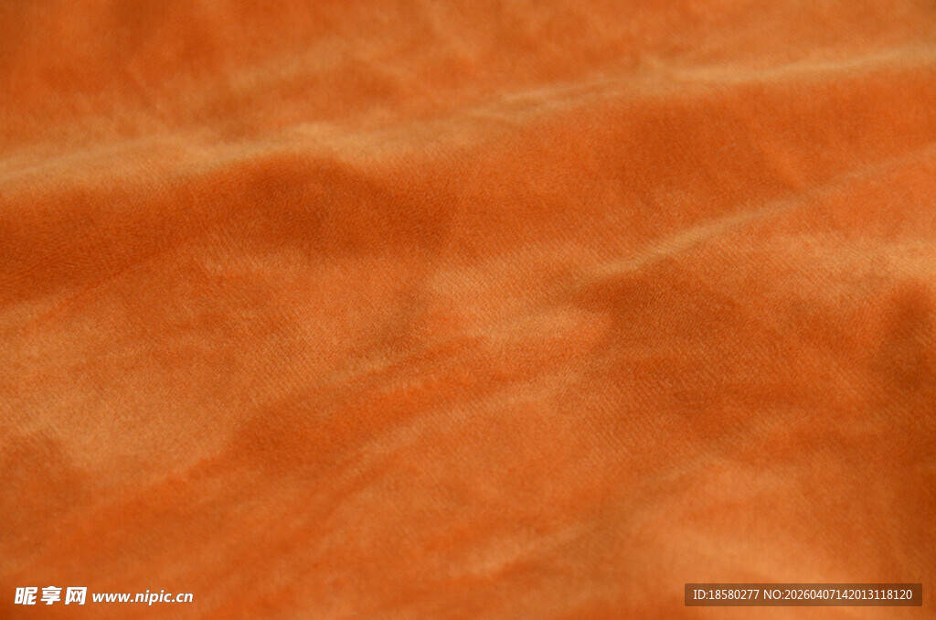 橙色纹理毛绒 布料特写