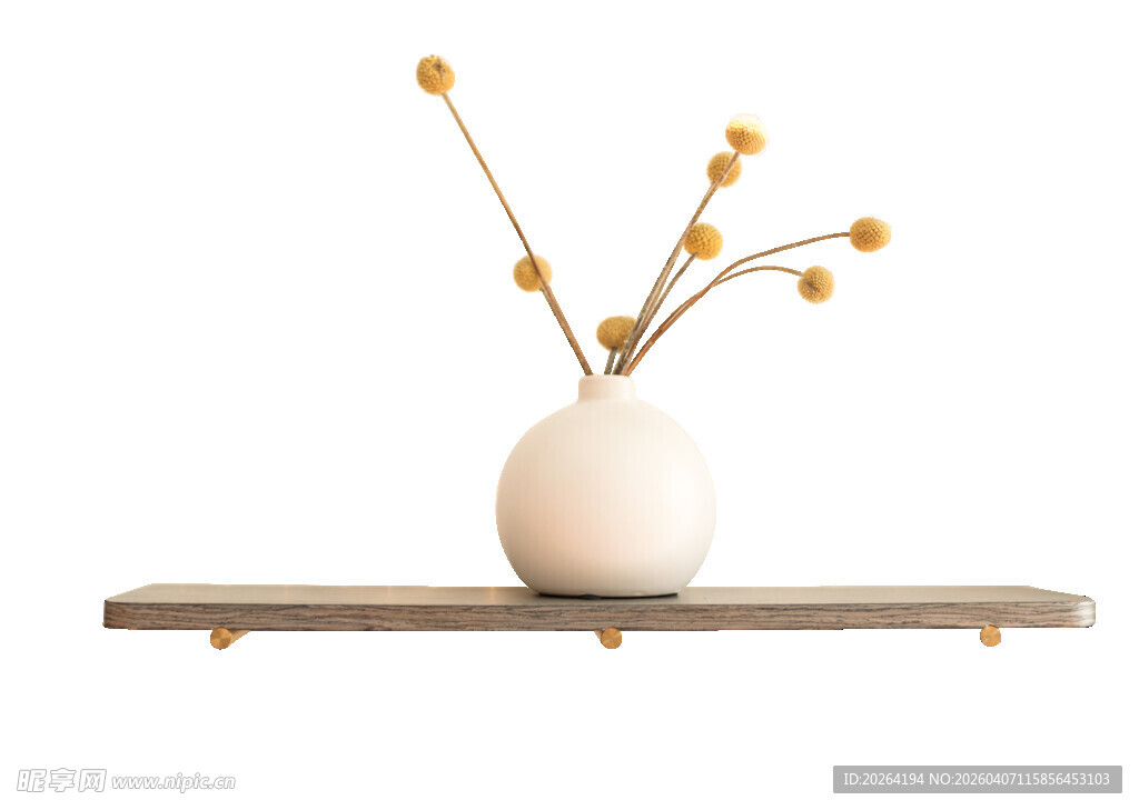 简约白色花瓶插枝摆件