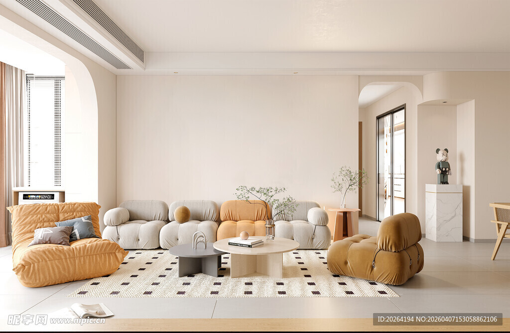 现代简约风客厅温馨场景