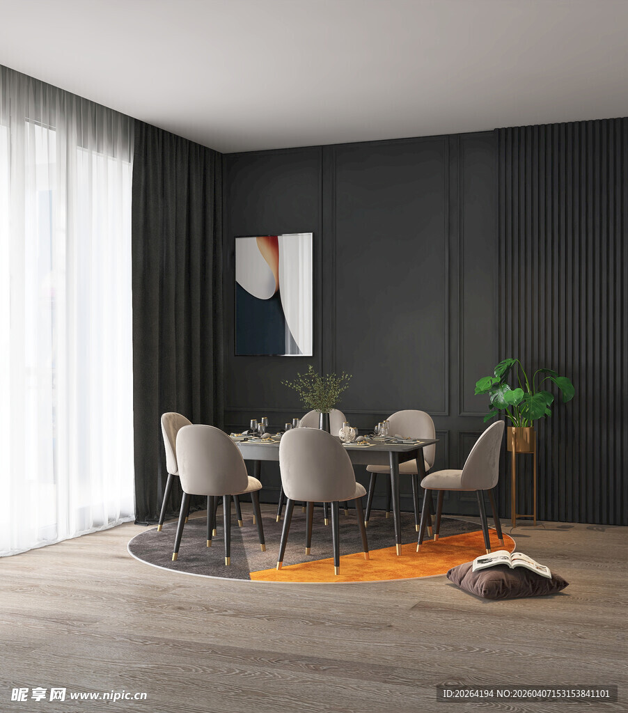 现代简约风餐厅室内场景