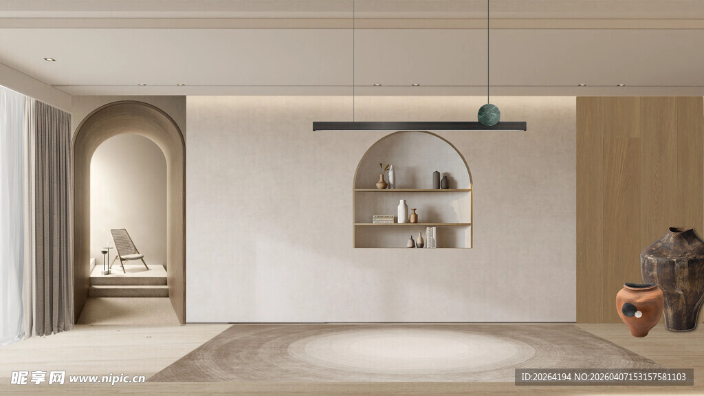 简约风室内 拱形设计空间