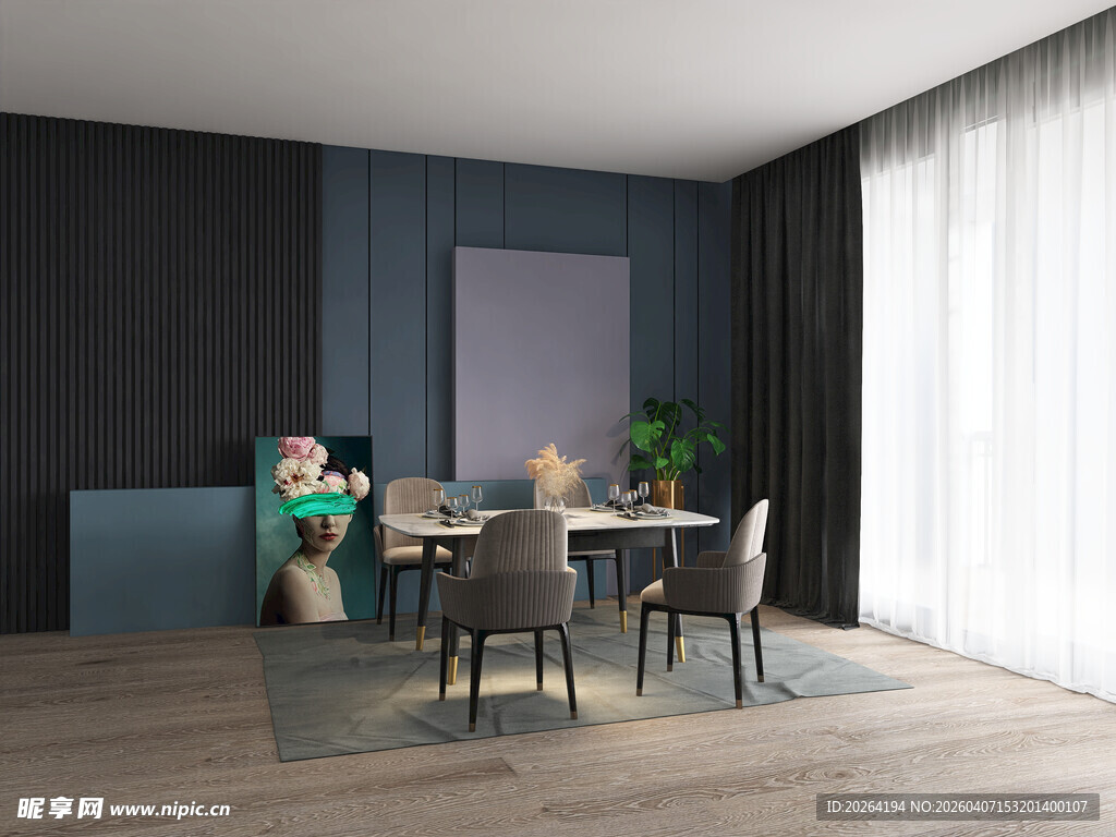 现代简约风餐厅室内场景