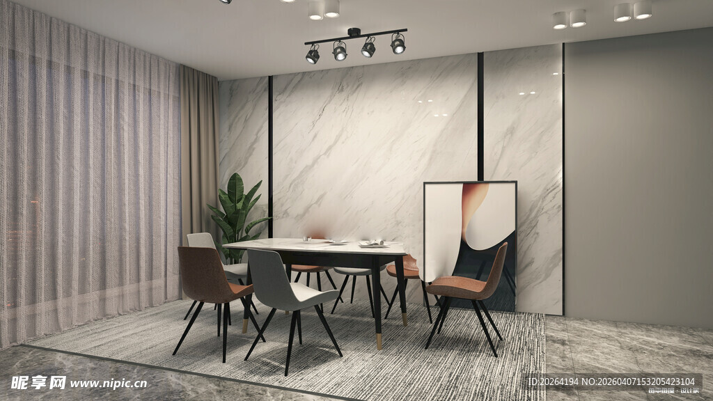现代简约风餐厅室内场景