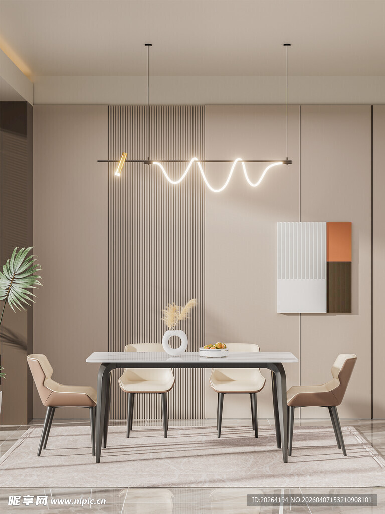 现代简约风格餐厅室内场景