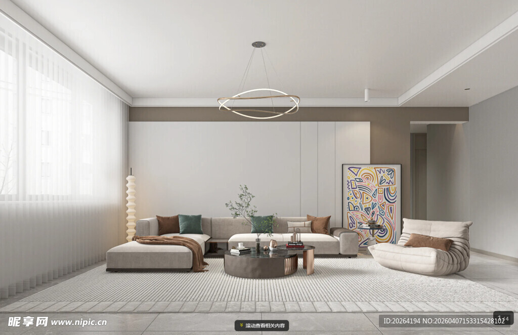 现代简约风客厅室内设计