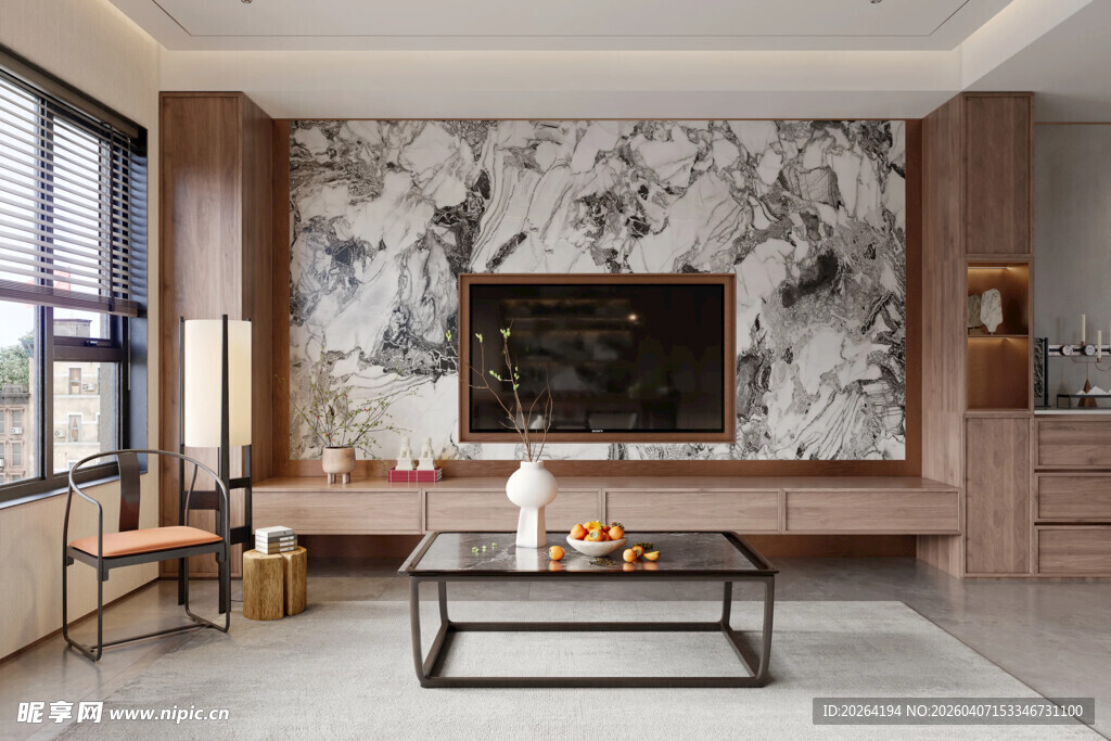 现代简约风客厅电视背景墙