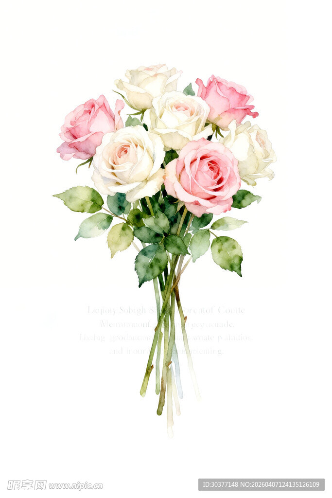 粉色白色玫瑰花束