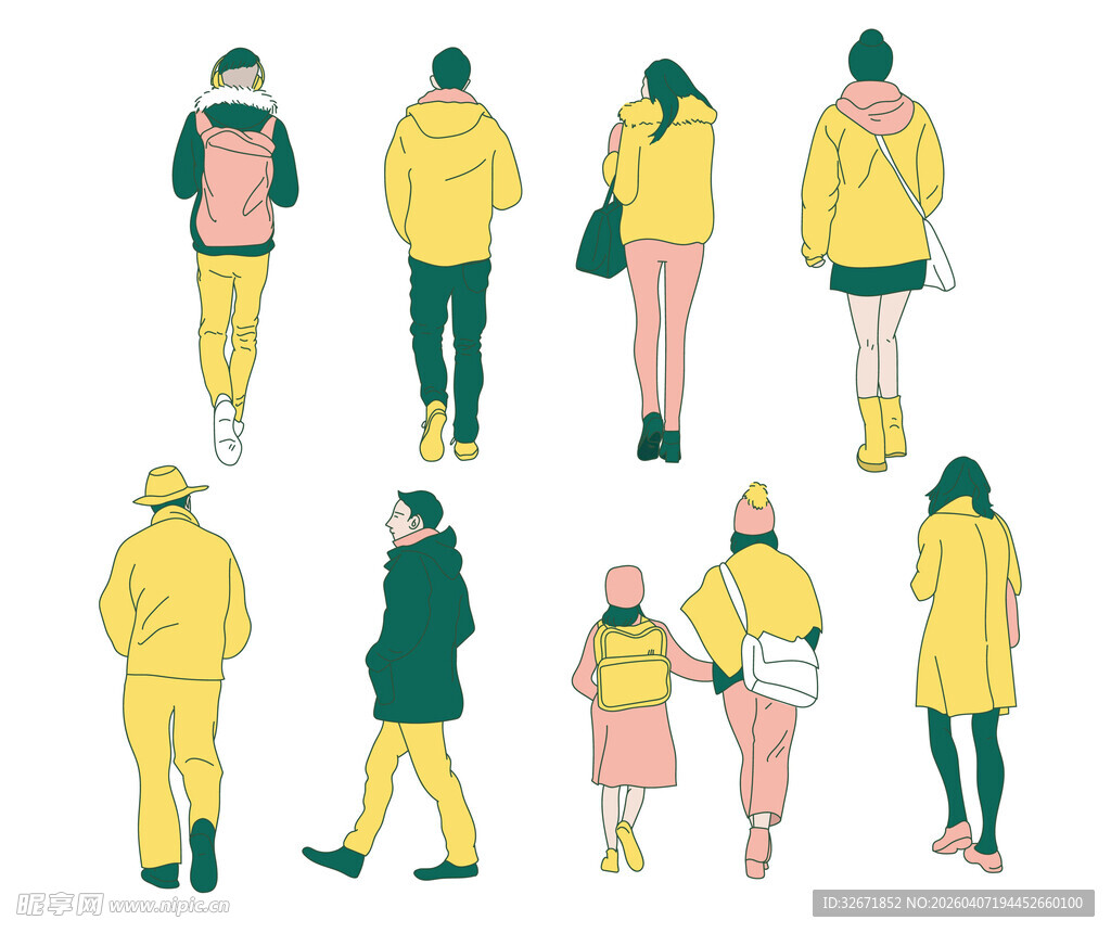 街头漫步的行人