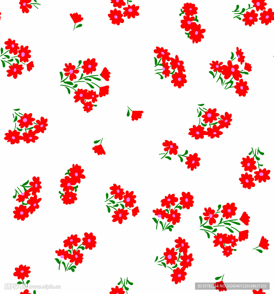红色樱桃花卉图案背景