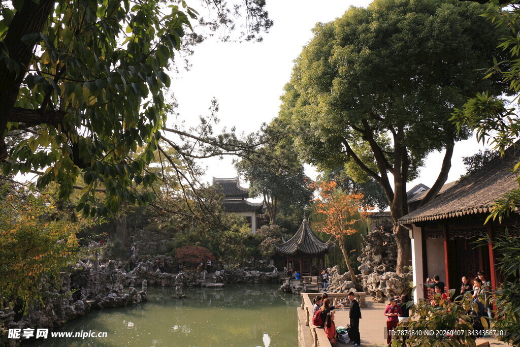 中式园林水景雅致风光