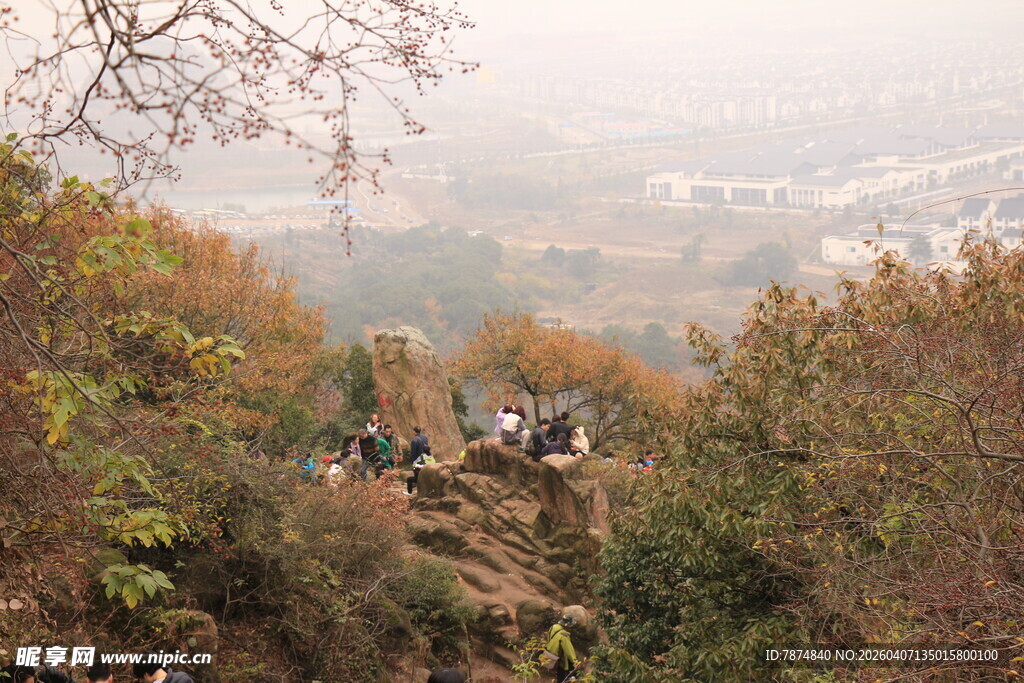 山林间观景的人群