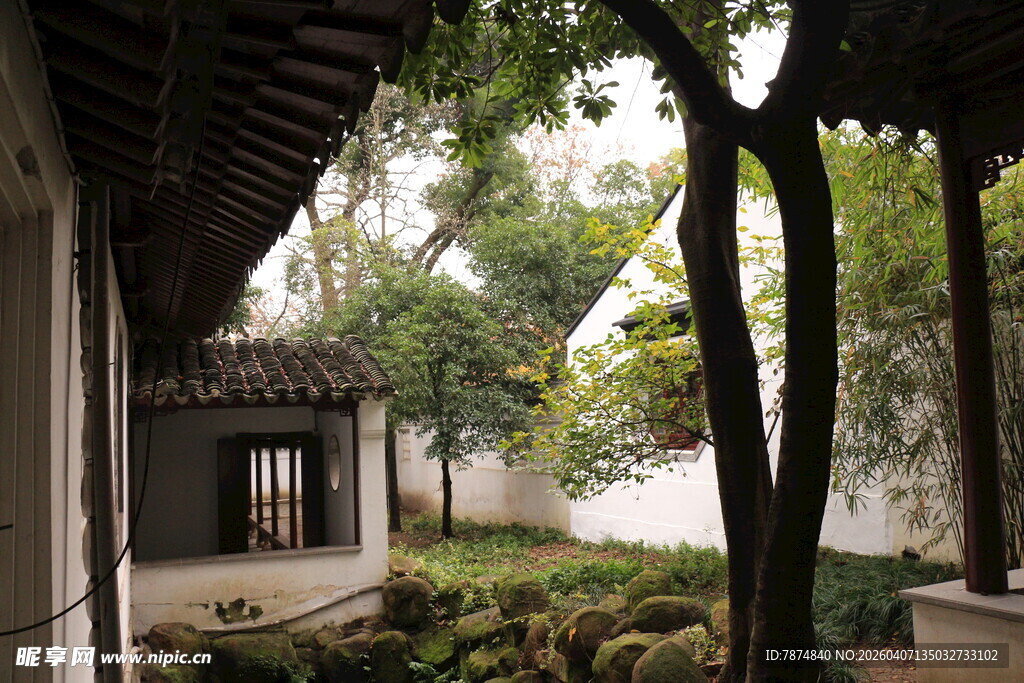 中式庭院一角景致